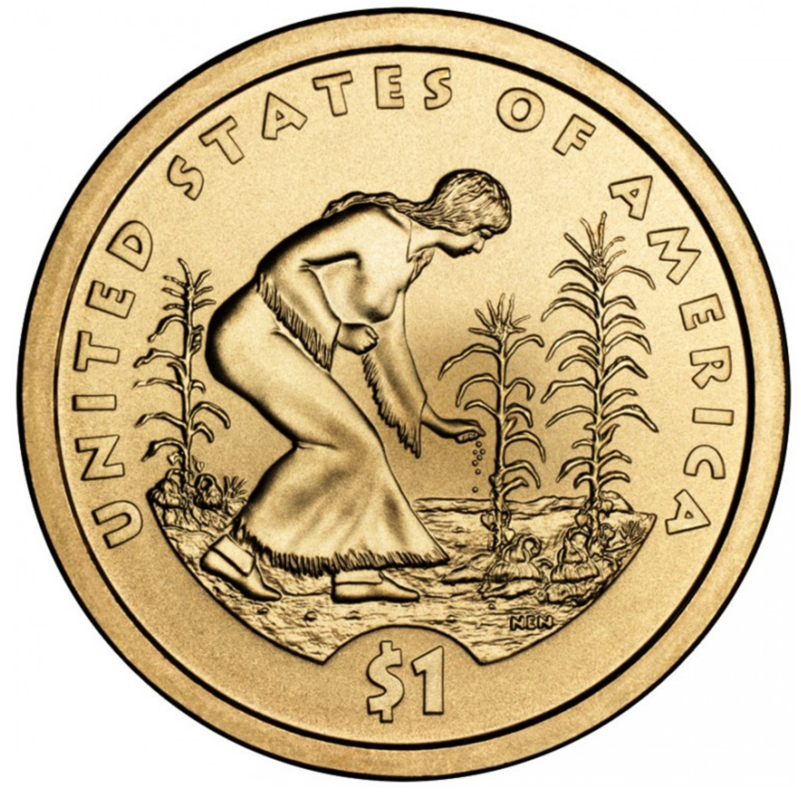 2009 Native American commemorative coin pays tribute to maize, beans and squash.